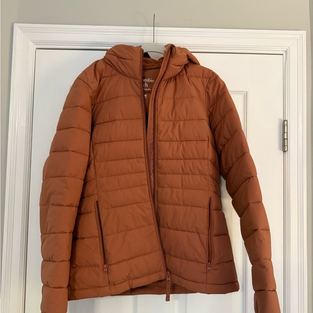 Abercrombie & Fitch Burnt Orange Puffer Jacket